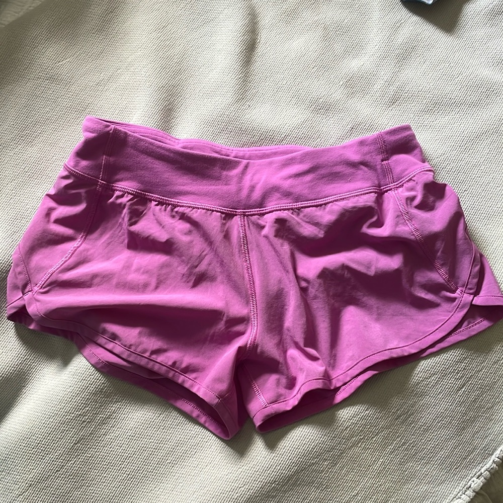 pink iviva lululemon shorts size 14 great condition like brand new